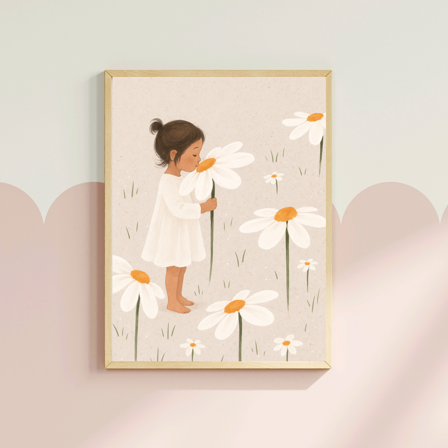 Mädchen mit Gänseblümchen Poster