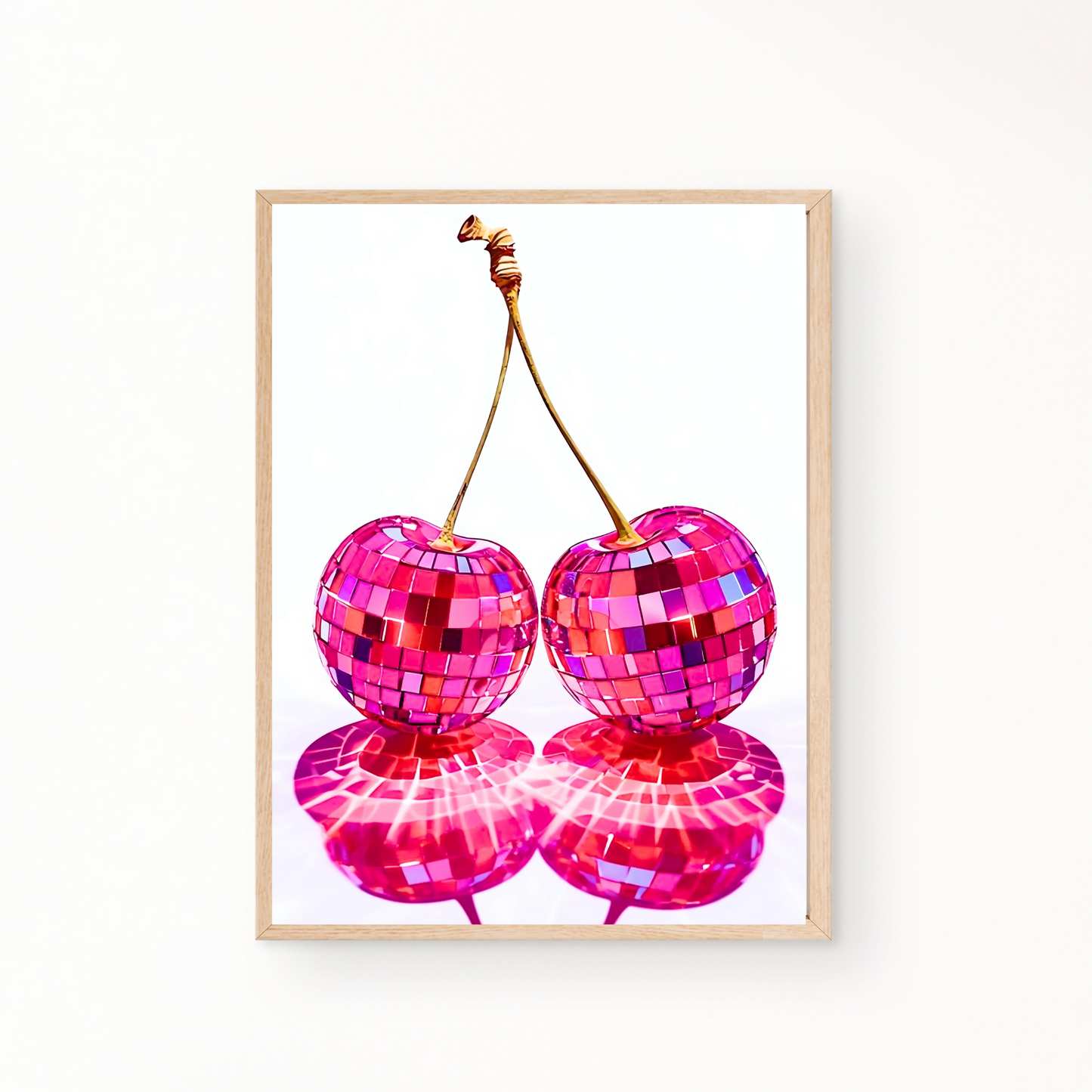 đ Pink Disco Kirschen â Funky Wandbild fĂźr moderne Deko-Liebhaber