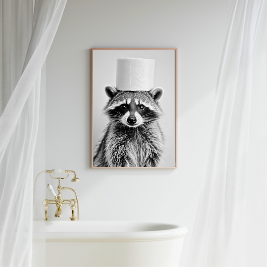 Waschbär mit Klopapierkrone